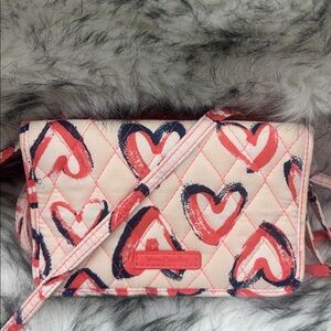 Vera Bradley RFID all in one crossbody with hearts patterns